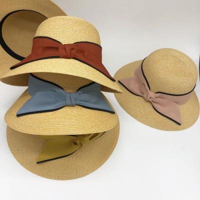 China Wholesale Custom Sun Straw Hats For Women Breathable Logo Summer Wide Brim Sun Parasol Hat for sale