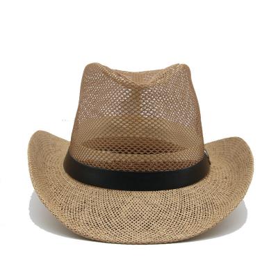 China Summer Straw Hat Visor Custom Bulk Straw Cowboy Hats Summer Mesh Straw Hat For Men /Women de parasol for sale