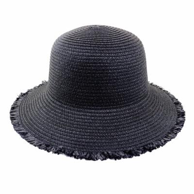 China Casual Wholesale Custom Summer Crochet Bucket Hats For Women Straw Bucket Hats for sale