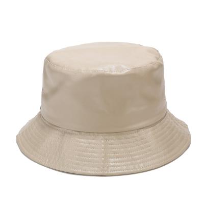 China Good Quality Comfortable Wholesale Custom Leather Bucket Hat Mask Cloth Women/Men Leather Bucket Hat for sale