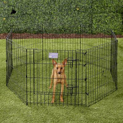 China GOODSKY Stored Single Double Door Folded Black Pet Barrier Cage Multi Size Dog Animal Cages for sale