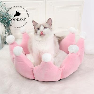 China GOODSKY Luxury Pet Bed Dog Bed Easy Clean Warming Dog Sofa Soft Stocked Bed For All Kinds Of Dog for sale