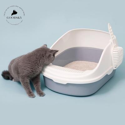 China GOODSKY Skylight Pet Toilet Tray Pet Toilet House Cat Partially Enclosed Trash Can Stored for sale