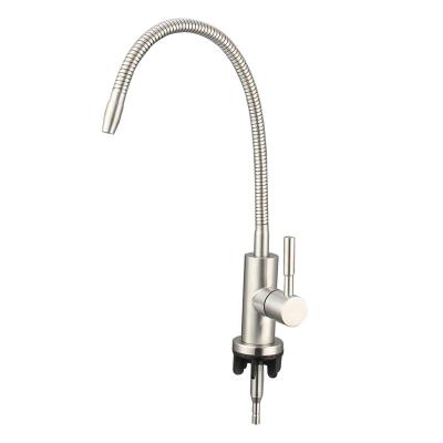 China Hotel SUS304 Stainless Steel Flexible Single Handle Goose Neck American Style Faucet 1/4 Inch Kitchen Faucet for sale