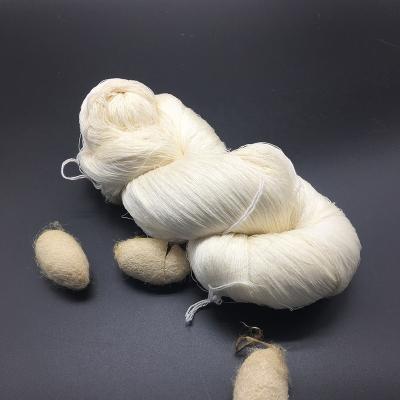 China Viable a tussah yarn spun SChinilk 100% for silk weaving for sale