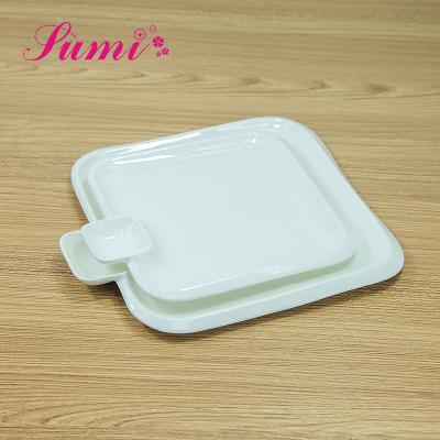 China Best Viable Selling White Ceramic Dish With Mini Sauce Dish for sale