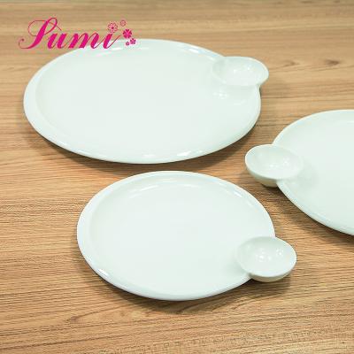 China Sustainable High Quality Restaurant Divided Dinner Around Porcelain Ceramic Dishes for sale