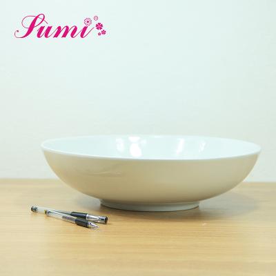 China Wholesale Viable White Ceramic Pasta Bowl Large Salad Bowl for sale