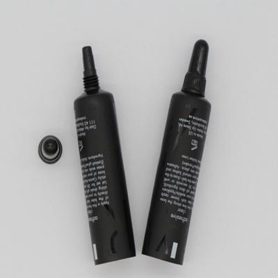 China High Quality Soft Black PE Gel Cosmetic Packaging Tube 5ml 10ml With Long Spout For Eye Cream for sale