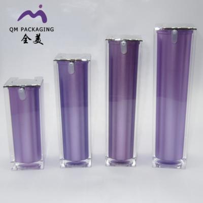 China 15ml 30ml 50ml 80ml 100ml cosmetic empty square shape acrylic bottle for lotion for sale