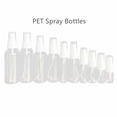 China BEAUTY PACKAGING cheap price clear PET spray bottle 5ml 10ml 25ml 30ml 40ml 50ml 60ml 100ml 120ml 200ml for disinfectant packaging for sale