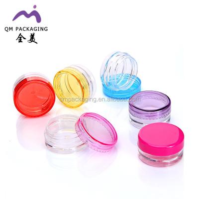 China Cosmetic Cheap Price 3g 5g 10g PS Material Round Transparent Cosmetic Jar for sale