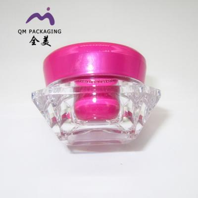 China Skin Care Fancy 5g Diamond Empty Shape Jar Gift Acrylic Jar for sale