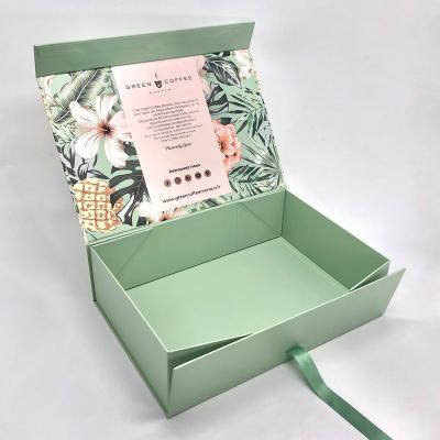 China Light Green Foldable Packaging Box Cardboard Storage Matt Paper For Skin Care for sale