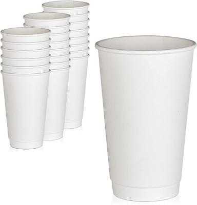 China 100% Disposable Double Wall 16oz Disposable PE Coated Hot Paper Coffee Cups for sale