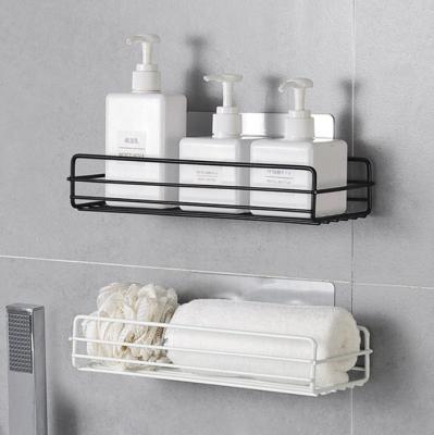 China Minimalist Punch-free Wall Mounted Metal Shelf Storage Racks and Holders Bathroom and Kitchen Storage Rack Te koop