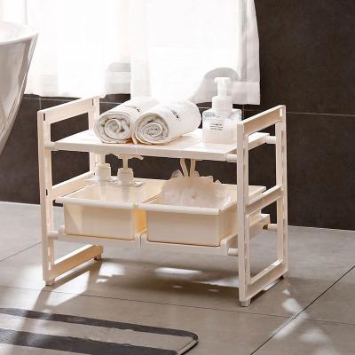 China Sustainable Kitchen Bathroom Sink Storage Rack In Cabinet White for sale