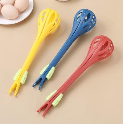 China Multifunctional Kitchen EggWhisk Tongs Egg Beater Food Tongs Salad Mixer for sale