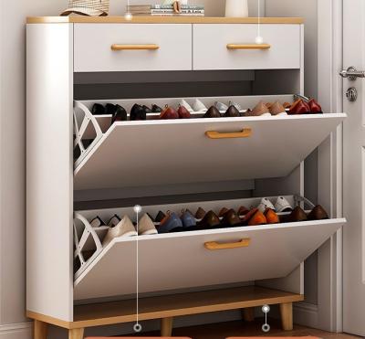 China Nordic Convertible Cabinet Furniture Shoe Flip Bucket Shoe Cabinet With Large Capacity Shoe Rack Cabinet for sale