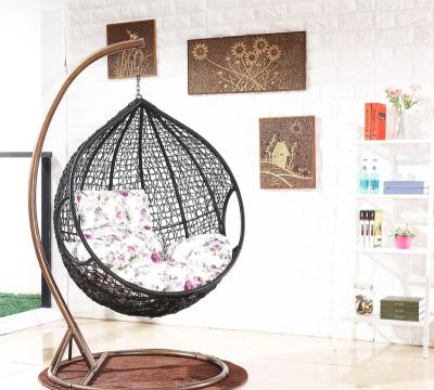 China Modern Round Modern PE Rattan Metal Patio Rattan Egg Swing Chair Hammock Garden Hanging Steel White Iron Swing for sale