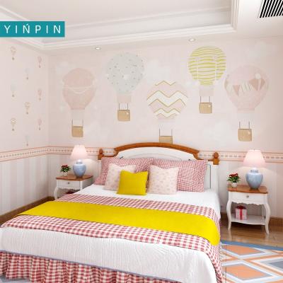 China Waterproof+ECO-Friendly Cartoon Balloon Custom Seamless For Kids Room Mural Wallpaper for sale