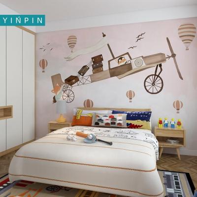 China Waterproof+ECO-Friendly Cartoon Fun Airplane Custom Whole House Mural Wallpaper for Kids Room for sale