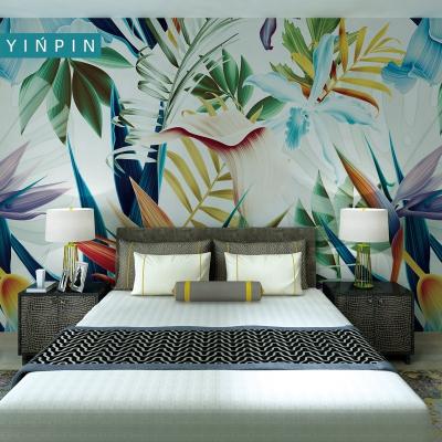 China Custom Waterproof+ECO-Friendly Green Plant Leaf 3d Wall Murals Wallpaper For Home Decoration for sale