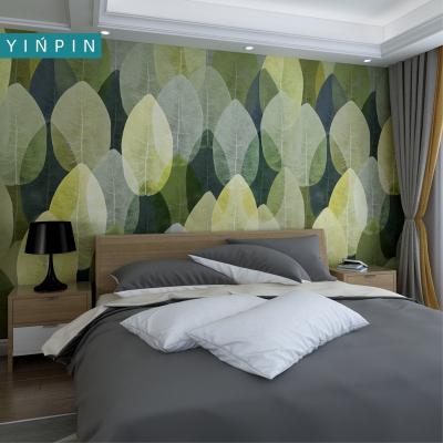 China Popular Waterproof+ECO-Friendly Green Leaves Waterproof 3d Design Wallpaper For Home Decoration for sale