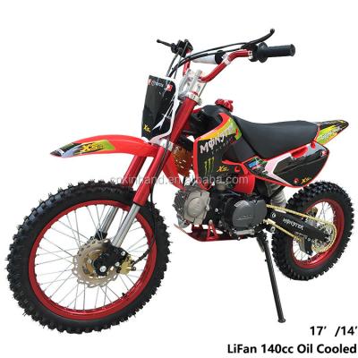 China 14+ CE Approved Lifan 140cc Kick Starting Manual Clutch Oil Cooled Racing Dirt Pit Bike for sale