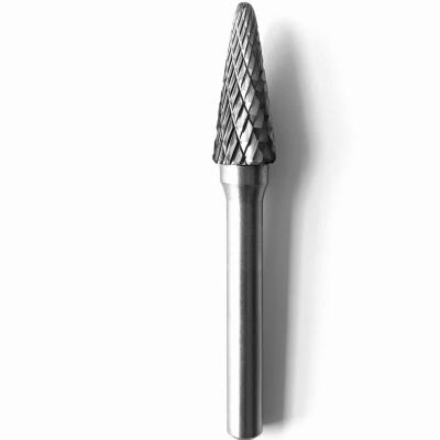 China SL-3 Taper Shape With Radius End Double Cut Burr With 1/4