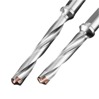 China 10D Tungsten Steel Crown Drill Bit Spiral Flute Indexable Carbide Drill Bit Deep Hole Drilling Tools for sale