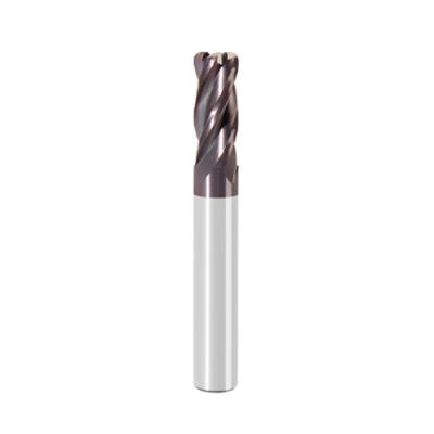 China 8mm HRC60 4 Flutes Radius End Mill Cutter For Metal AITiN Coated for sale