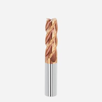 China AITiSiN revestido Flat 4 flutes Carbide Quadrado End Mill para aço ligado Alta liga ferro fundido à venda