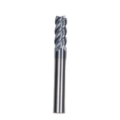 China HRC60 AITiN Coated Carbide End Mill For Steel, Hard Steel, Iron Carbide Corner Radius Mill Cutter for sale