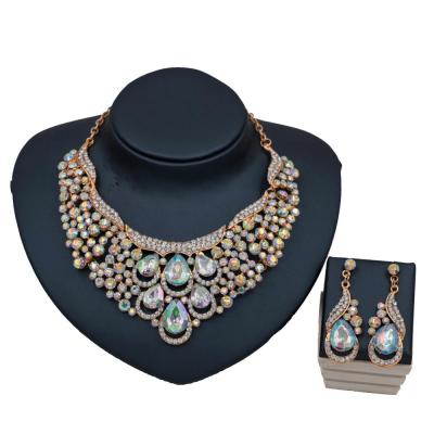 China CLASSIC Cheap Jewelry Set LAN PALAIS Nigerian Wedding African Beads Necklace Sets For Women Necklace And Earrings for sale