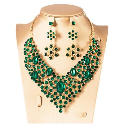 China CLASSIC Wedding Engagement Woman Jewelry Sets LAN PALAIS Bridal Necklace and Earring Sets Six Colors for sale