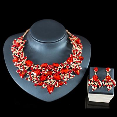 China CLASSIC LAN PALACE Dubai Jewelry Set For Engagement Necklace And Earrings Six Colors for sale