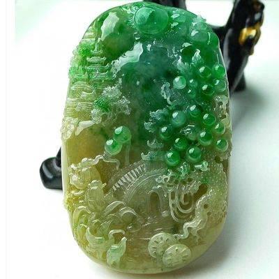 China FASHIONABLE Natural Guanyin Lucky Button Necklace Jade Jadeite Pendant Female Pendant for sale