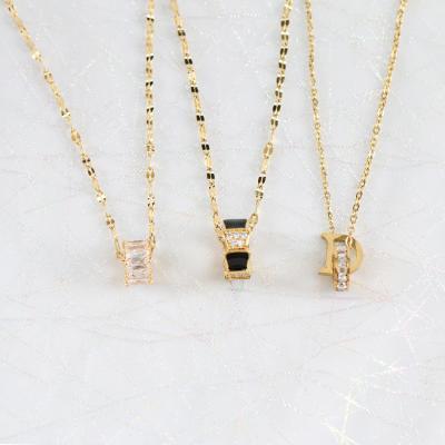 China LANFLORA New CLASSIC Fashion Zircon Women Stainless Steel Necklace For Birthday Party Factory Store Necklace Wholesale Price for sale