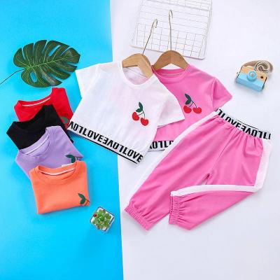 China 2021 New Children's Pajamas Children's Clothing Short Girls' Short T-shirt T-shirt Mosquito Repellent Suit for sale