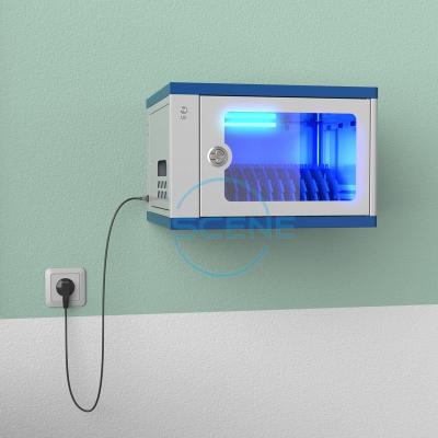 China Office School Multimedia Tools Wall Mounted Quick Charging Cabinet with 12 USB-C Ports for Safeguards with UV Light for sale