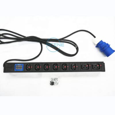 China Data Center Server Rack 8 Outlets 16A 250V 1U Rack Mount PDU for sale