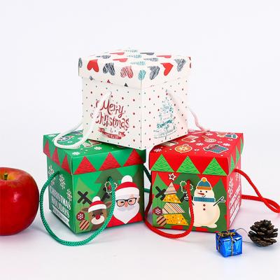 China China Wholesale High Quality Custom Recyclable Christmas Gift Box With Rope Handle for sale