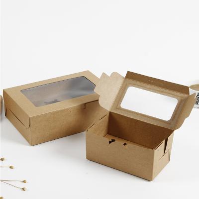 China Recyclable Custom Logo Recycled Packaging Drawer Box Kraft Paper Pie Cake Bakery Box Packaging for sale