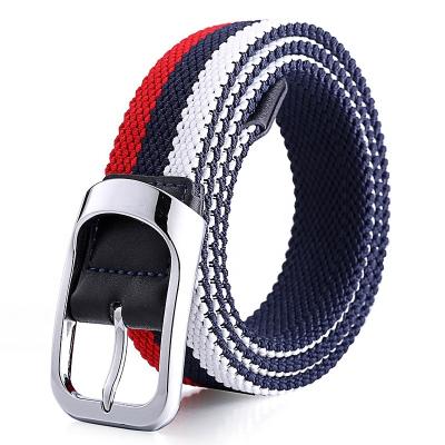 China High Stretchy High Quality Man Woman Knit Woven Stretch Belt New Double Color Web Cloth Elastic Belt Design Woven Stretch Belt for sale