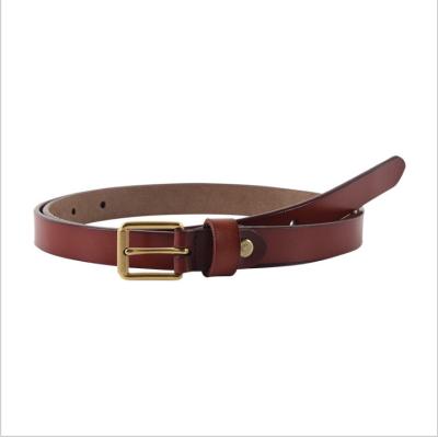 China Retro Vintage Quality Simple Formal Casual Black Brown Female Genuine Leather Thin Belt For Women Ladies for sale