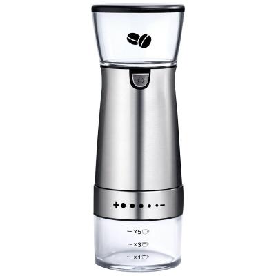 China Home Department Electric Adjustable USB Rechargeable Household Use Supplied Stainless Steel Mini Espresso Coffee Bean Grinder Machine for sale