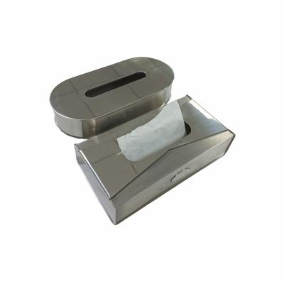 China Eco-friendly Design Tissue Box Office Metal Bathroom Stainless Steel Square Tissue Box Cover For Dining Room for sale