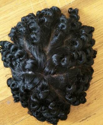 China 2020 Hot Popular Mono Lace Hairpiece Men's Curl and Loose Wave Afro Hairpiece For Black Men for sale