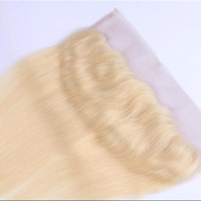 China High Quality Silky Straight Wave Virgin Hair Lace Headbands With Baby Hair 613 Blonde Color For White Women 13x4 Lace Headbands for sale